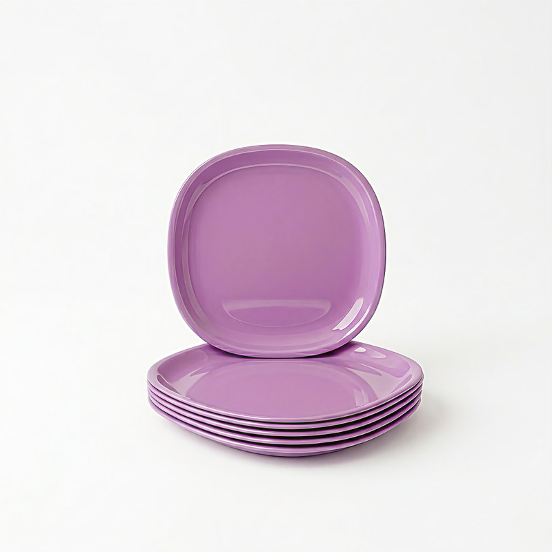 GULAAB BY GPE GULAAB' Plastic Plate Purple -Set Of 06 | Safe Snack Small Meals Quarter Plate(Microwave Safe)