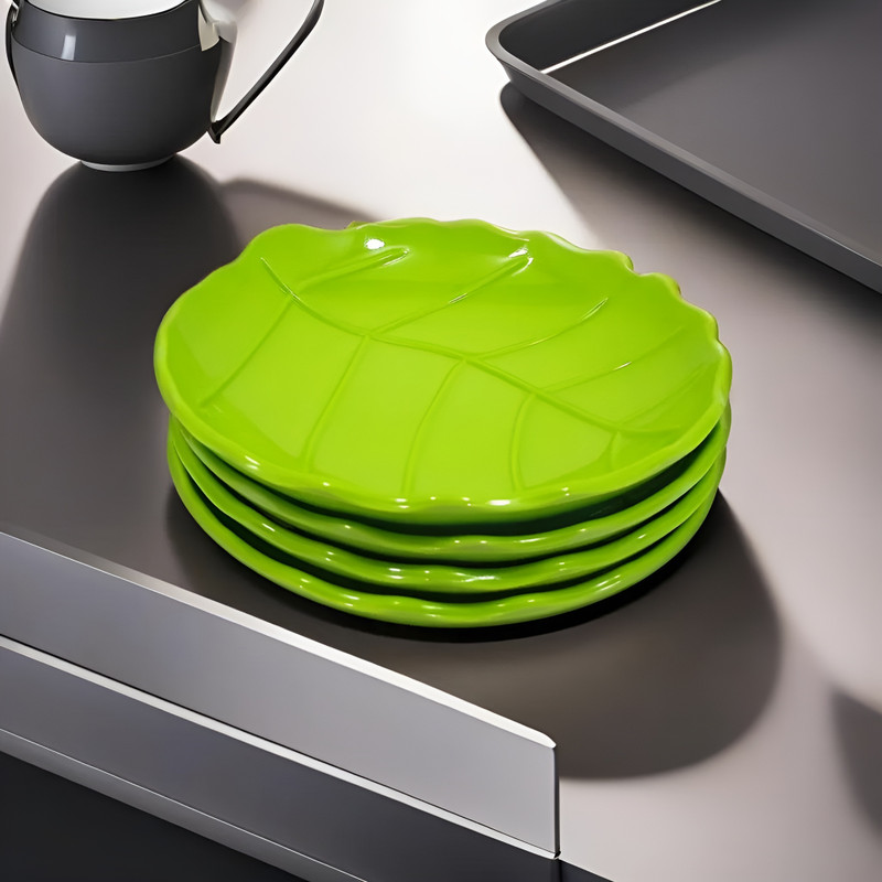 Kitchrox Stylish Melamine Serving Snacks Platter set of 4- Perfect for Dinner Parties Quarter Plate(Pack of 4)