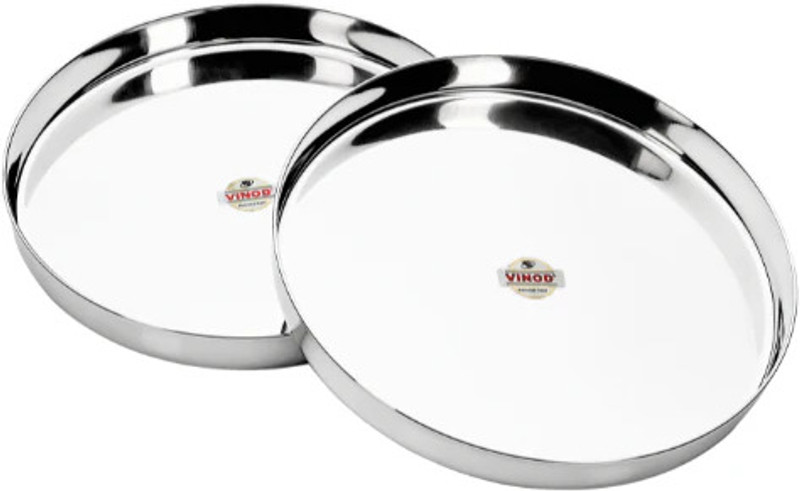 VINOD Traditional Plate/Bhojan Thali/Khumcha Thali, Set Of 2, Dia: 32.5 cm (13 inch) Dinner Plate(Pack of 2)
