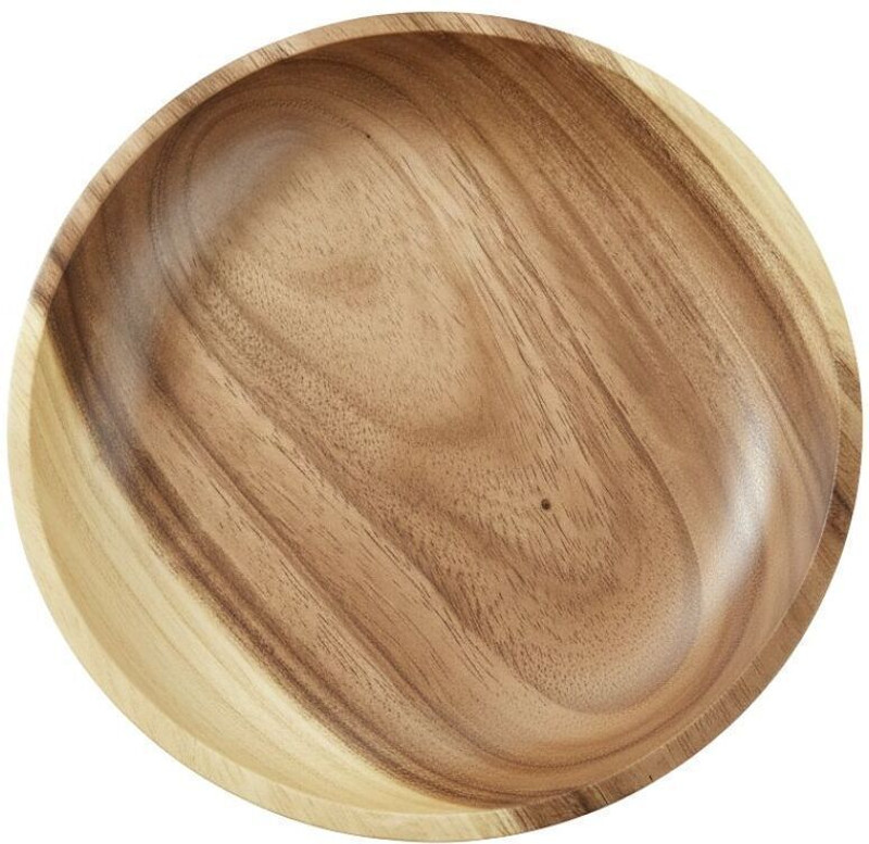 ENOM Natural Wood Serving Plate | Handmade Wooden Snack & Fruit Platter Dinner Plate
