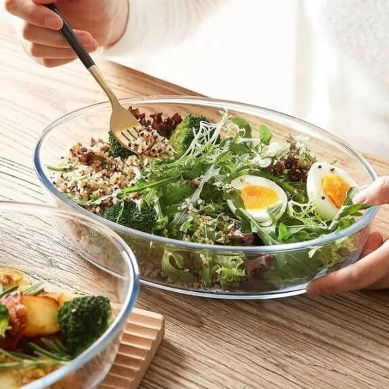 AAnami 700 ML Clear Oval Bread Moulds for Baking, Dishwasher & Freezer Safe Baking Dish(Microwave Safe)