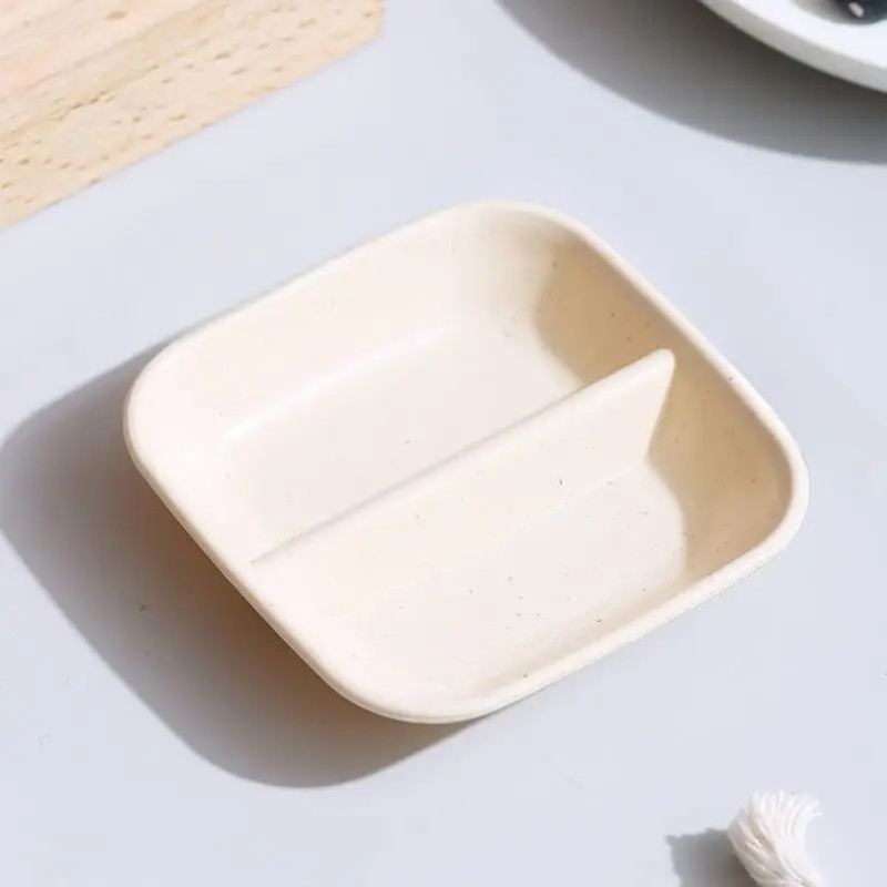 KitchEase 3.54" Wheat Straw Dipping Chutney Sauce Plate|Eco-Friendly BBQ & Seasoning Bowl Chutney Plate(Microwave Safe)