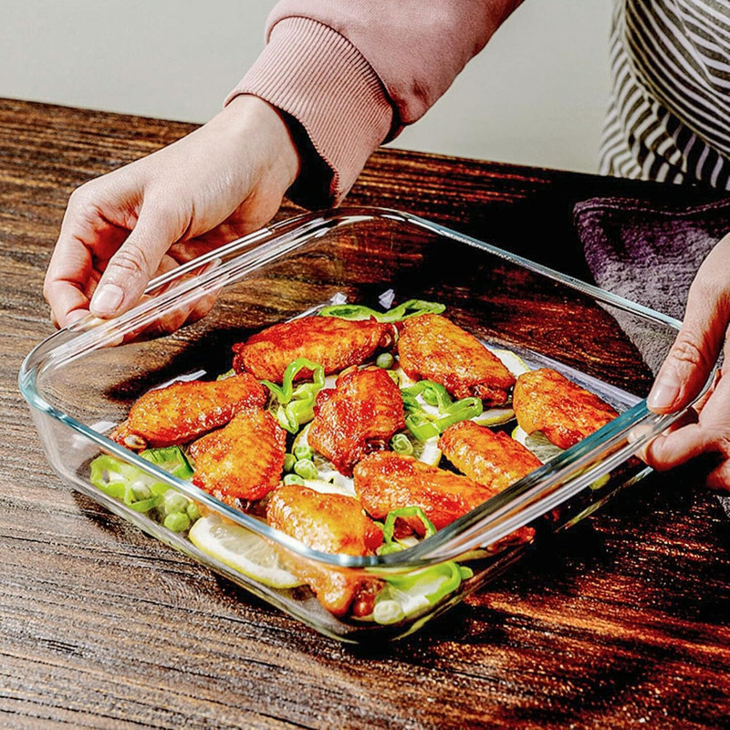 TDMM Borosilcate Rectangle Glass Baking Dish, Baking Tray, 1100ml Baking Dish(Microwave Safe)