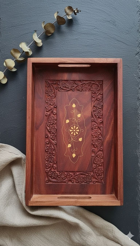 All in one family mart Sheesham wooden tray Tray