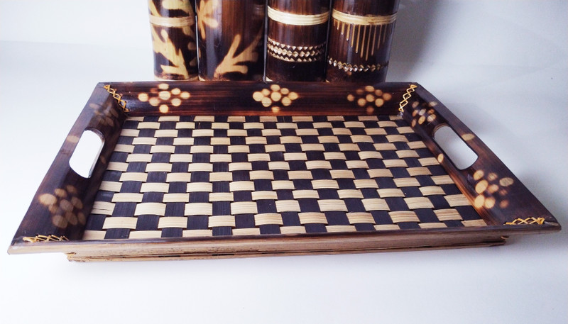 Prakritikbliss Hand Made Beautiful VIP Bamboo Tea/Dining Serving Tray