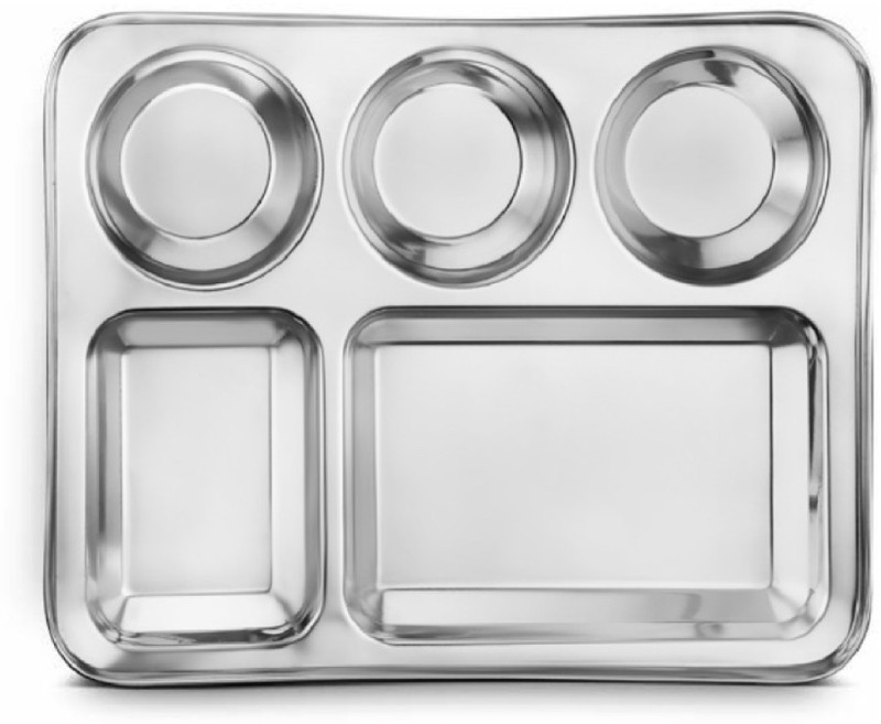 bhojan thal 100% Stainless Steel Plate/Thali Mirror Finish 1 pc Dinner Plate