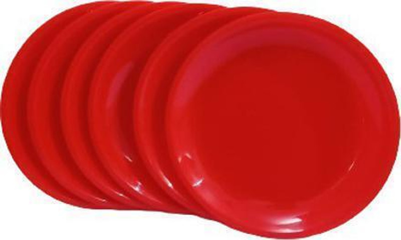 Kanha 7.5" plastic,Round Half / Snack Plate, Set of 6 Half Plate(Pack of 6, Microwave Safe)