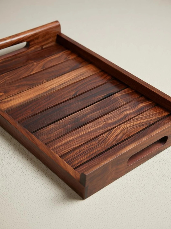 S F ENTERPRISES Wooden Serving Tray, Tea/Coffee, Snacks Platter for Tableware & Kitchenware Tray