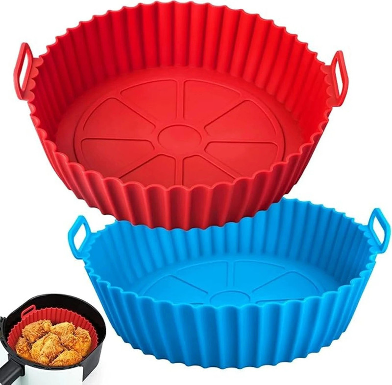 KESOL Airfryer Tray Red and Blue Tray(Pack of 2, Microwave Safe)