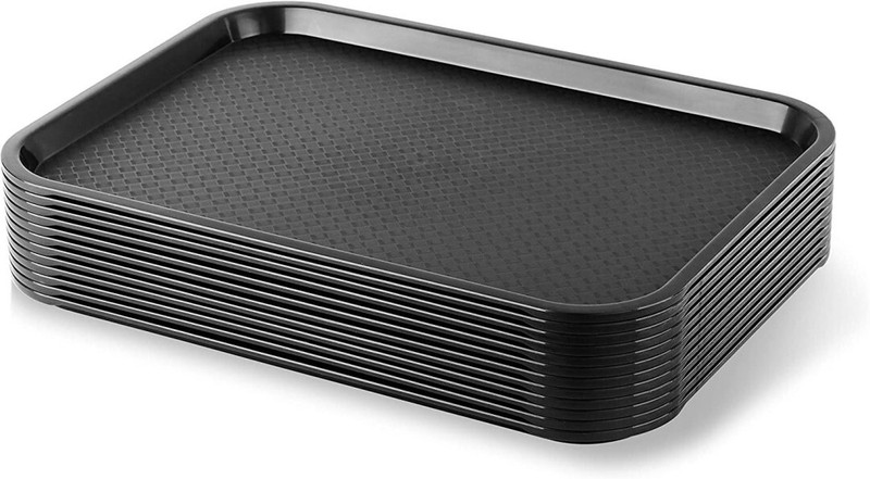 SMILERY 11x14 Trays Set Serving Platter/Unbreakable Large Tray Set Tray(Pack of 12, Microwave Safe)