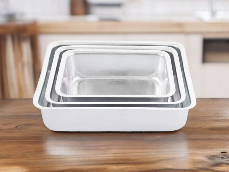 JAYCO Aluminium Cake Mould / Ladi Pau / Baking Tray Small - Set of 3 - 7"-8"-9" Baking Pan(Pack of 3, Microwave Safe)