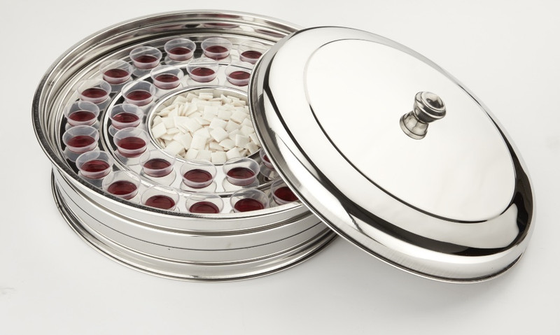 JAYCO Single Bread Glass Tray Communion Set (Holy Communion Set) Tray