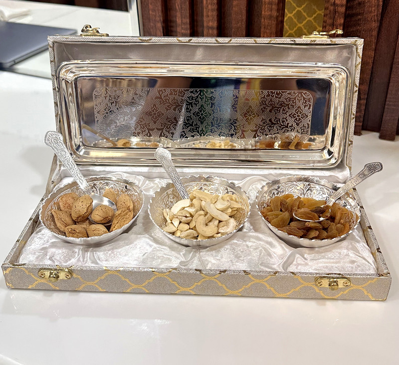 Dsh Bowl Set With Tray And Spoon Used For Dry Fruit And Diwali,Return Gift Items . Tray(Pack of 7)