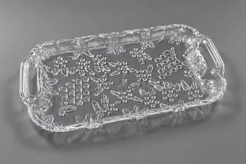 NishQQ Transparent Acrylic Serving Tray Unbreakable Stylish for Tea Snacks & Fruits Tray