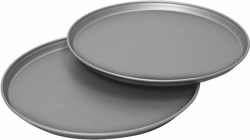 Naama Non-Stick 26cm Carbon Steel Pizza Tray l Round Cake Baking Tray Pizza Tray(Pack of 2, Microwave Safe)