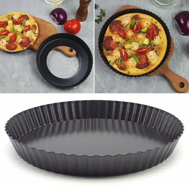 Giffy ® Baking Cake or Pizza Baker Dish Tray Mould Carbon Non Stick Steel Pizza Pan Baking Pan(Microwave Safe)