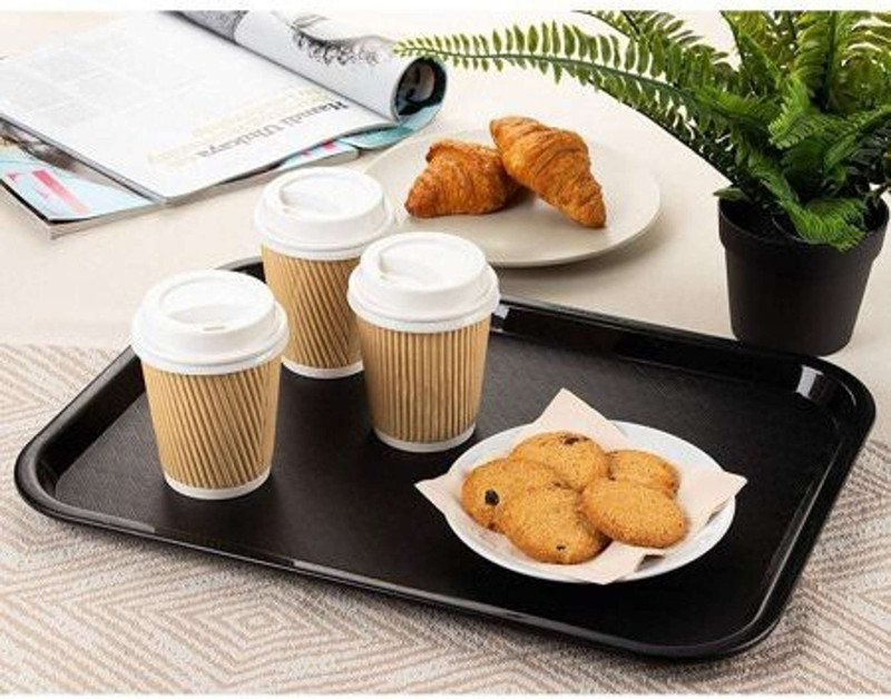 TDMM Plastic Serving Trays Set Rectangular Serving Platter/Unbreakable Large Tray Set Pizza Tray(Microwave Safe)