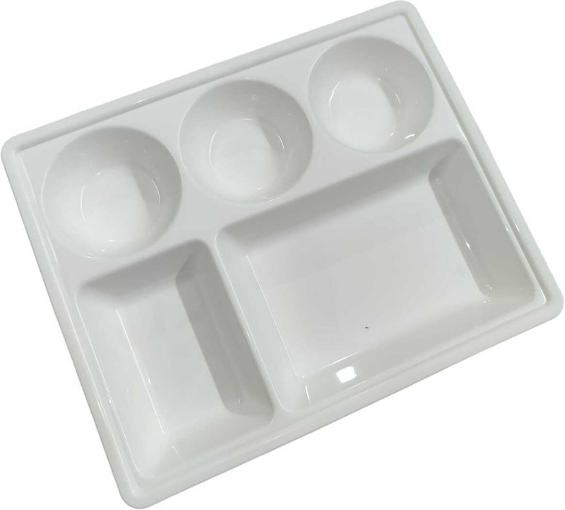 HOMLASA Heavy 5 Column Dinner Partiton Plate For Home,Cafe,Restaurants Sectioned Plate