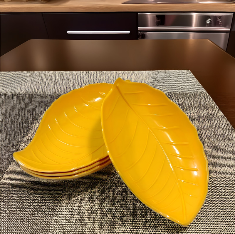 Inpro Serve Snacks in Style with our Designer Melamine Platter Set Perfect for Dinner. Quarter Plate(Pack of 4)