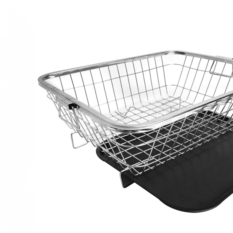 Swarni Enterprise Swarni Dish Drainer Kitchen Rack Steel Basket for Kitchen Utensil/Plate Stand Tray(Microwave Safe)