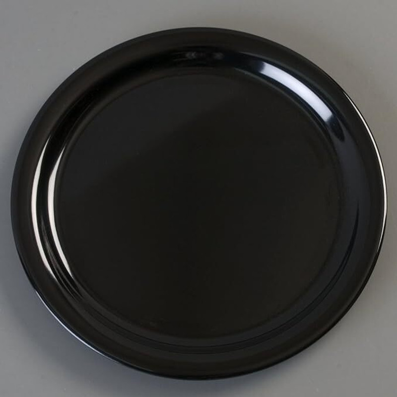 Everbuy 3 Pcs Fiber Unbreakable Dishwasher Safe Round Black 11' inch Full Size plates Dinner Plate(Pack of 3, Microwave Safe)