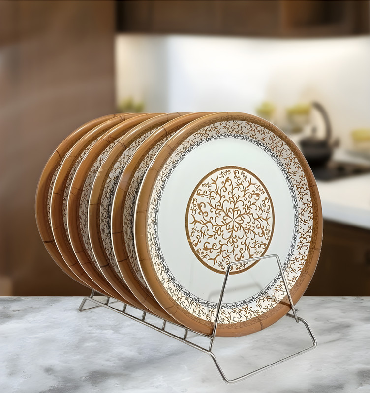 Inpro Melamine Printed Dinner Plate Set Of 6 -The Perfect Plates Set for Your Home! Dinner Plate(Pack of 6)