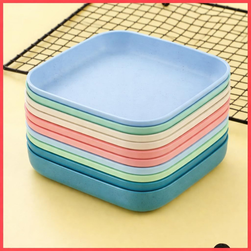 hetinternational Colorful Snacks Breakfast Plates Baking Dish(Pack of 10, Microwave Safe)