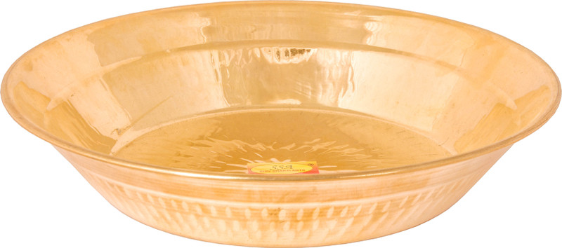 Shivshakti Arts Brass Paraat for kneading and Mixing Dough/Atta Handmade Parat Platter Hammered Paraat