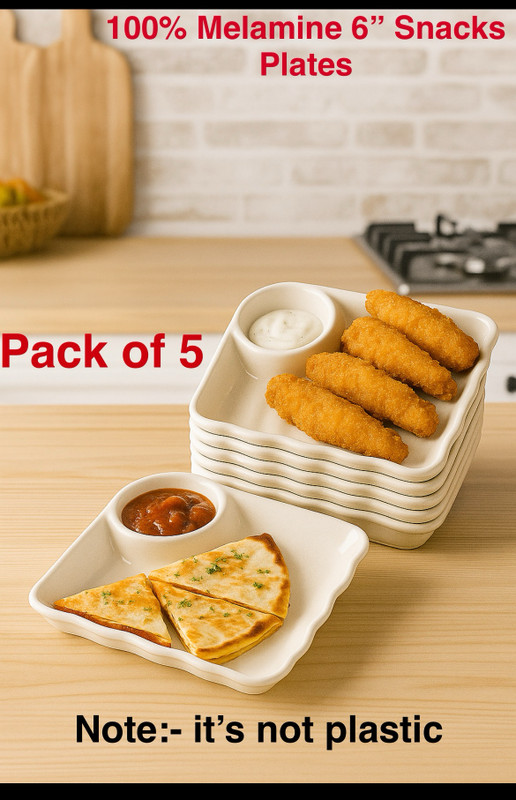 Dipchu Cream Marvel Sandwich 10 Chip & Dip Tray(Pack of 10, Microwave Safe)