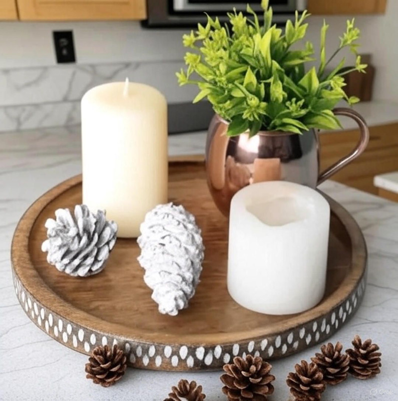 RG WOOD wooden round tray for serving beautifull tray for home decor kitchen Tray