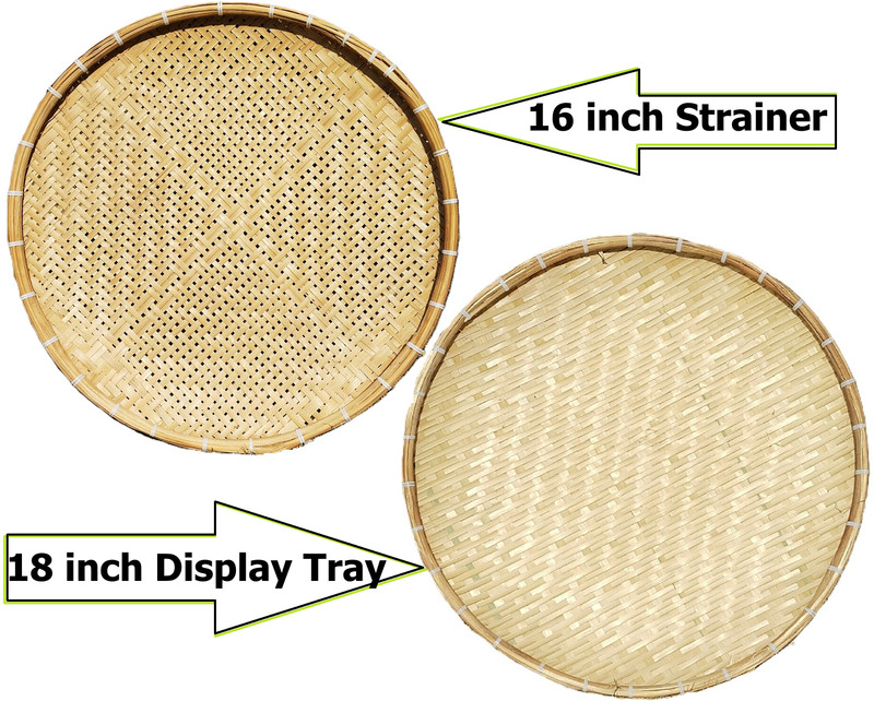 Das Departmental Store Big Size Fruit & Vegetable, Pasta, Nuddles Water Drain Strainer and Display Tray(Pack of 2)