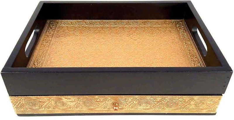 Apkamart Wooden Tray with Drawer for Dining Table & Kitchen Use Tray