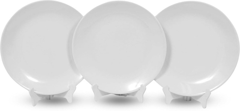 globenox Melamine Dinner Plates Set of 3 | Unbreakable, Lightweight & Dishwasher Safe Dinner Plate(Pack of 3, Microwave Safe)