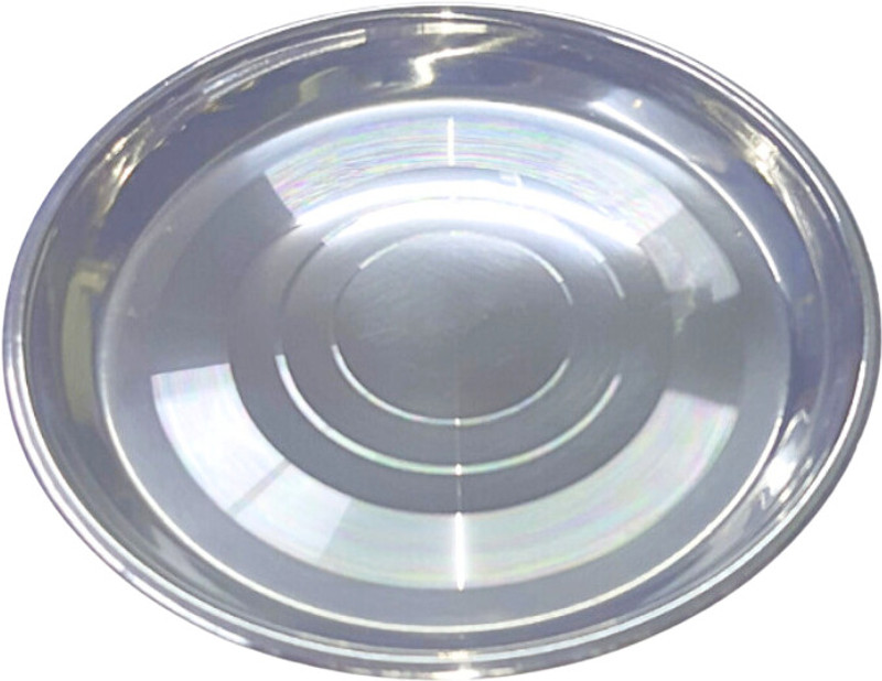 SHINI LIFESTYLE Stainless Steel Halwa Plate | (Pack of 10) Breakfast Plate, Serving Plate - 18cm Quarter Plate(Pack of 10)