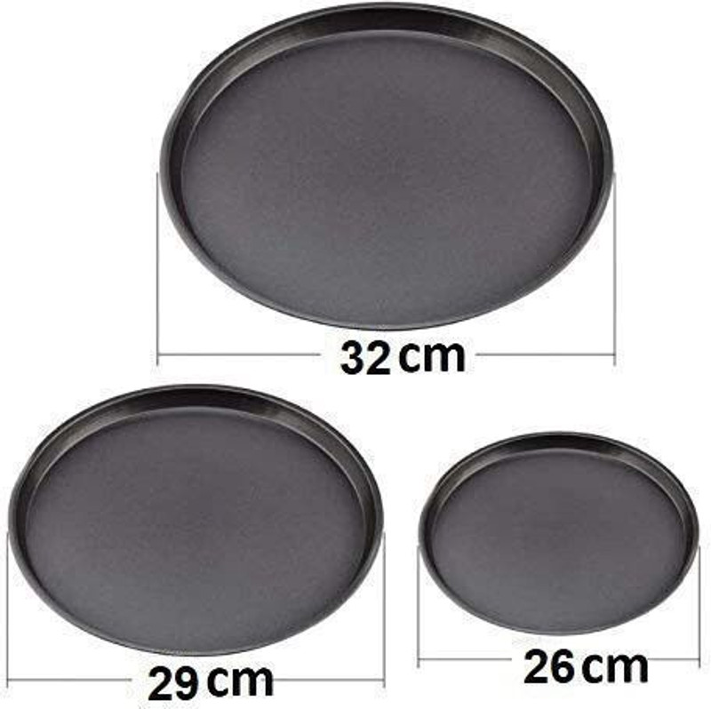 H&M Store 26cm Non-Stick Pizza Tray - Round Carbon Steel Baking Tray for Oven Use Baking Pan(Microwave Safe)