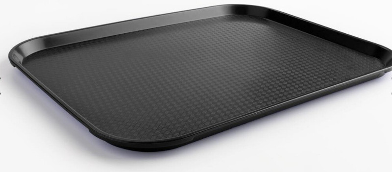 Everbuy (11 inch x 14 inch )Rectangle Plastic Tray Tea Coffee Snack Food Serving Tray Restaurant Trays , BLACK (MADE IN INDIA ) Tray