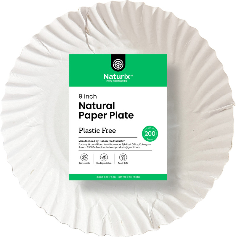 NaturixEco Products Dinner Plate 9inch (50ps) Dinner Plate(Pack of 50, Microwave Safe)