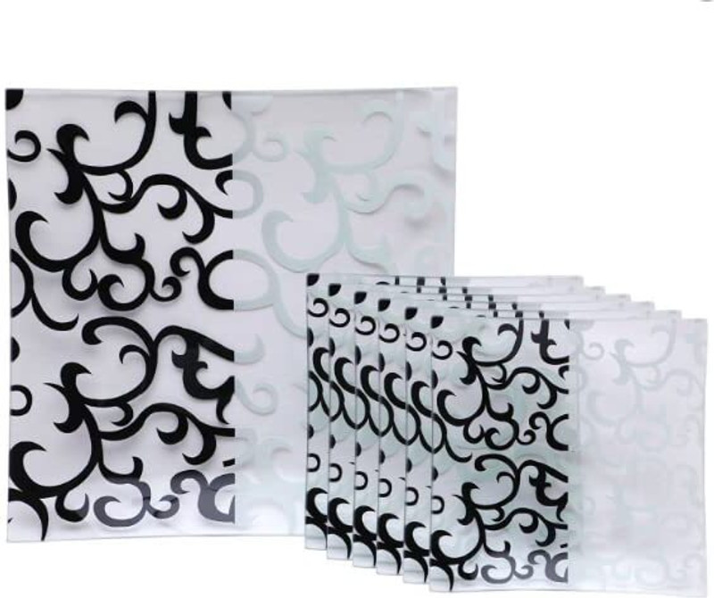 Homies SQUARE-PLATTE FLORAL Plate Warmer(HI-2028-7PC-SQUARE-PLATTE-BLWHITE-FLORAL)