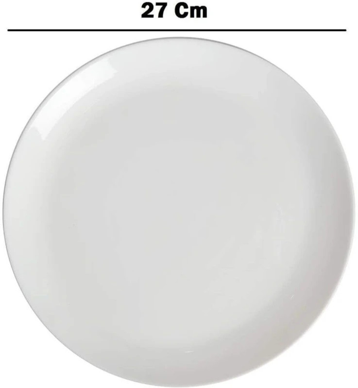 MODERN TRADERS Cosmo Collection,Opal Glass full plates set 6 plainware white-new Plate Warmer(OPALA)