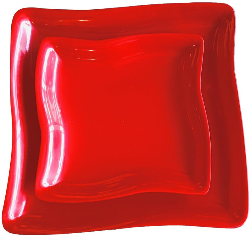 Hospitality Paulsons Half Serving Twist/Wavy 7.5"x7.5" Curvy Design Serving Plate 6Pc Plate Warmer(Snack Half Serving Twist Plate)