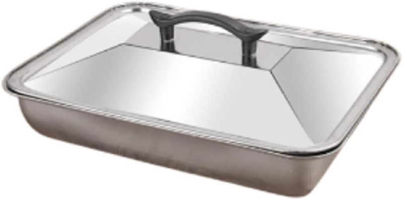 Gyanadh Plate Warmer(Stainless Steel Tray with Lid, Dishwasher Safe | Durable Serving & Storage Tray)