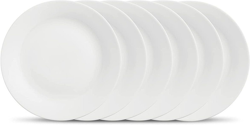 KAVYACCRASH Plate Warmer(Ceramic Dinner Plate - 6 Pcs, White)