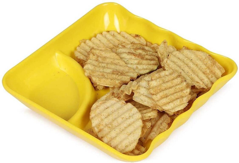 Nishoya Square Shape Snack Plate Multi Color (Set Of 2) (6 x 6) Plate Warmer(Square Shape Snack Plate Multi Color (Set Of 2) (6 x 6))