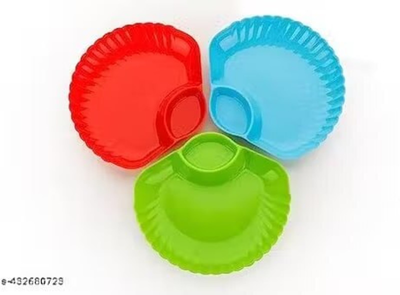 DREZII Dahi and Chat Plate, Snack and Appetizer Plate, Plate Warmer(Dahi and Chat Plate, Snack and Appetizer Plate,)