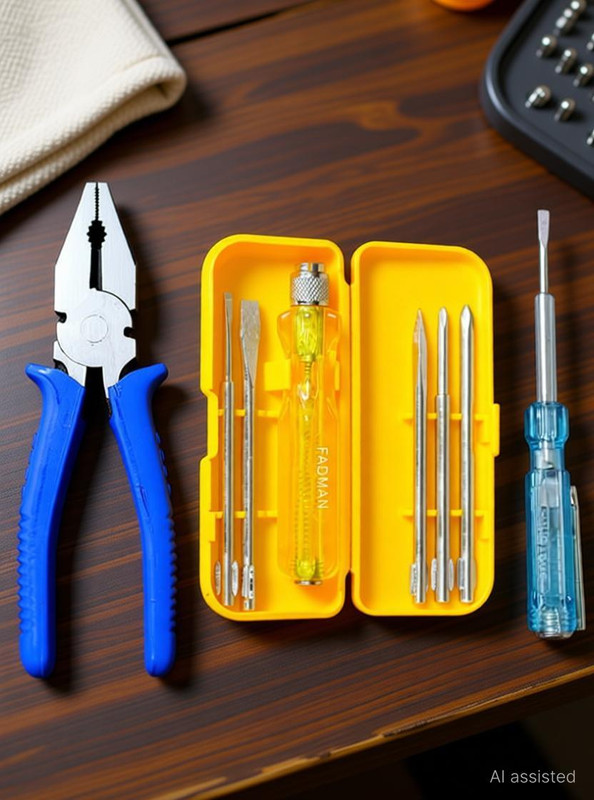 FADMAN Plier Combo Kit | Screwdriver Box-Y | Tester | Lineman Plier(Length : 8 inch)