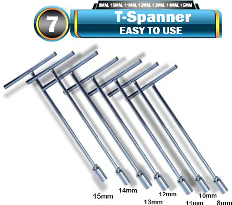 cvix CV5 STEEL T SPANNER - 8MM, 10MM, 11MM, 12MM, 13MM, 14MM, 15MM Slip Joint Plier(Length : 8 inch)