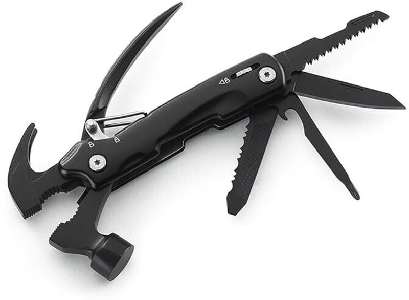 SHARNGA Multi-Tool 12 in 1 Hammer Mini Hammer Camping Gear Survival Tool Multi Tool(Black)