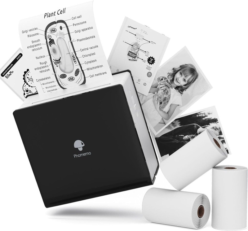 oddpod Black-M02-Phomemo Wireless Bluetooth Thermal Mini Printer
