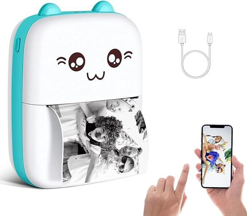 JAMBUVANTI Pocket Printer,Portable Thermal Printer Inkless List Memo Receipt Tags Barcode iOS, Android