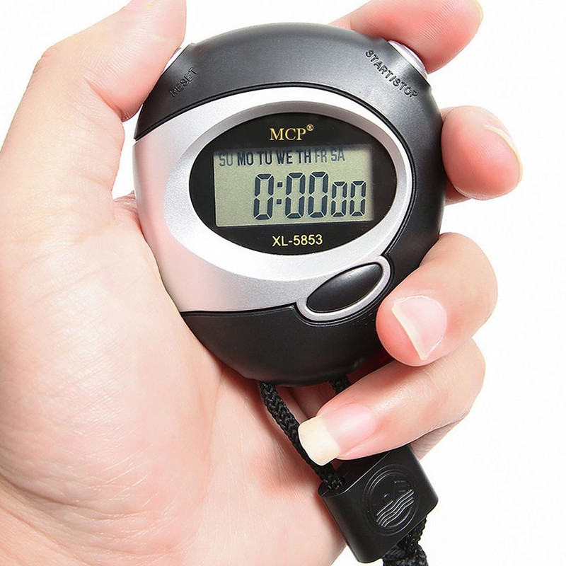 AEC Digital LCD Stopwatch Chronograph Timer Counter Sports Alarm Digital Stop Watch(Black)